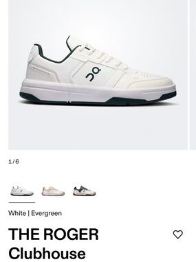 On Running The Roger Clubhouse Sneakers - White/Evergreen